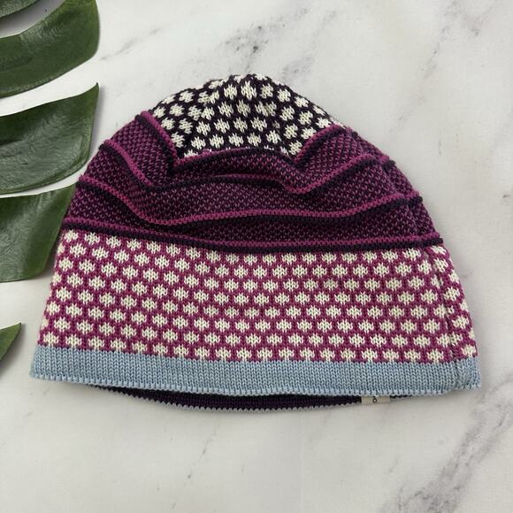 Smartwool Womens Beanie Knit Hat Merino Wool Pink White One Size Warm - Picture 2 of 5
